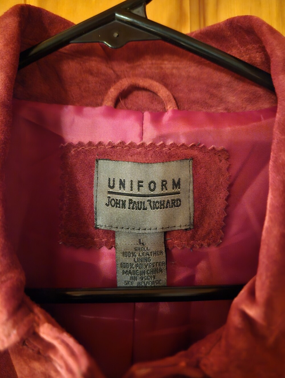Red Suede Button-Front Jacket - Picture 4 of 10